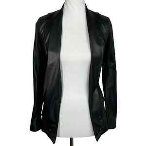 Guess Black Shiny Open Front Blazer Jacket 0